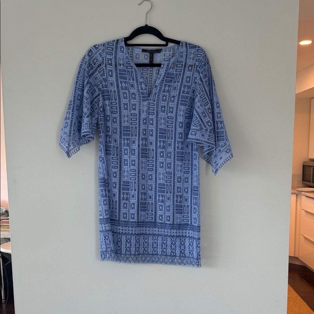 Periwinkle crochet dress - sheer